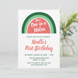 Een in een meloen 1e Bday Kaart