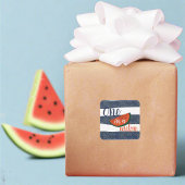 Een in een meloen 1e verjaardag Baby Boy Blauw Ges Vierkante Sticker