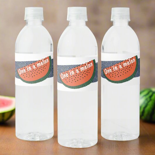 Een in een meloen 1e verjaardag Baby Boy Watermelo Waterfles Etiket
