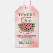 Een in een meloen 1e verjaardag dank u cadeaulabel (Voorkant)