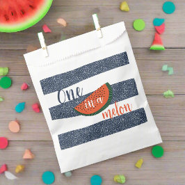 Een in een meloen 1e verjaardag jongen watermeloen bedankzakje