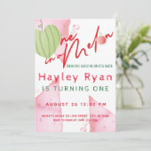 Een in een meloen 1e verjaardag kaart (Staand voorkant)