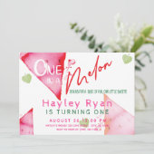 Een in een meloen 1e verjaardag kaart (Staand voorkant)