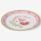 Een in een meloen 1e verjaardag meisje papieren bordje (Gekanteld)