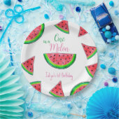 Een in een meloen 1e verjaardag papieren bordje (Feest)