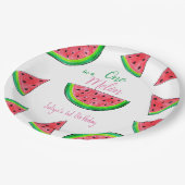 Een in een meloen 1e verjaardag papieren bordje (Gekanteld)