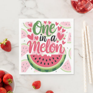 Eén In Een Meloen 1e Verjaardag Papieren Servetten
