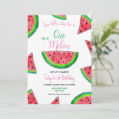 Een in een meloen 1e Verjaardag Uitnodiging (Staand voorkant)
