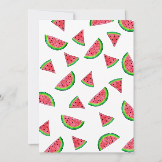 Een in een meloen 1e Verjaardag Uitnodiging (Achterkant)