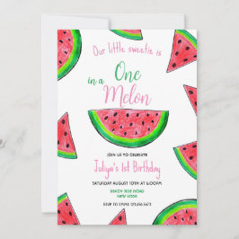 Een in een meloen 1e Verjaardag Uitnodiging
