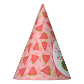 Een in een meloen 1e verjaardag watermeloen feesthoedjes (Links)