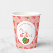 Een in een meloen 1e verjaardag watermeloen papieren bekers (Voorkant)