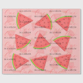 Een in een meloen 1e verjaardag watermeloen patroo cadeaupapier (Vlak)