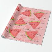 Een in een meloen 1e verjaardag watermeloen patroo cadeaupapier (Uitgerold)