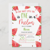 Een in een meloen 1e Verjaardagsfeest Watermeloen Kaart (Voorkant)