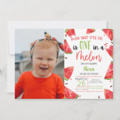 Een in een meloen 1e Verjaardagsfeest Watermeloen Kaart (Voorkant)