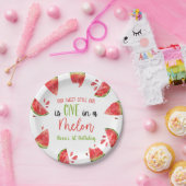 Een in een meloen 1e Verjaardagsfeest Watermeloen Papieren Bordje (Feest)