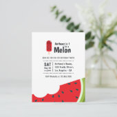 Eén in een Meloen 1e Verjaardagsfeestje Briefkaart (Staand voorkant)