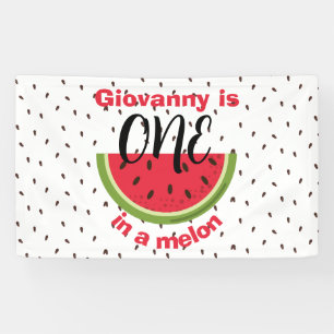 Eén in een Meloen 1e Verjaardagsfeestje Spandoek