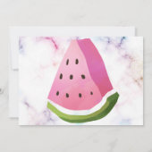 Een in een meloen 1e Watermeloen Verjaardag Uitnod Kaart (Achterkant)