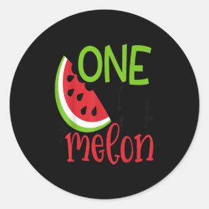 Een In Een Meloen Aardig Schattig Leuk Zomer Water Ronde Sticker
