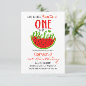 Eén in een meloen | Baby van de verjaardag Kaart (Staand voorkant)