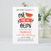 Eén in een meloen | Baby van de verjaardag Kaart (Staand voorkant)