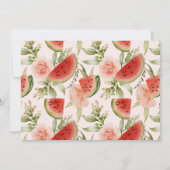 Een in een meloen bloemenmeisje 1e verjaardag foto kaart (Achterkant)