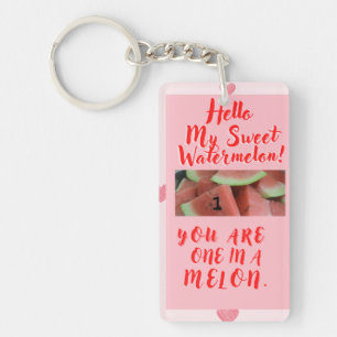 Een in een Meloen Cadeau voor Liefhebbers Sleutelhanger