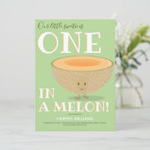 Een in een meloen Cantaloupe eerste verjaardag Car Kaart (Staand voorkant)