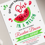 Eén in een meloen eerste verjaardag kaart