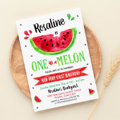Eén in een meloen eerste verjaardag kaart