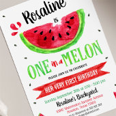 Eén in een meloen eerste verjaardag kaart