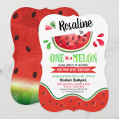 Eén in een meloen eerste verjaardag kaart (Voorkant / Achterkant)