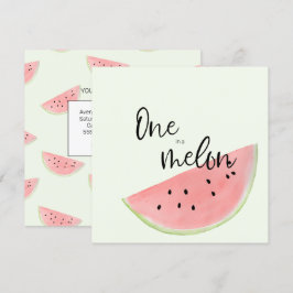 Een in een meloen eerste verjaardag Kaart voor jon