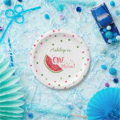 Eén in een meloen eerste verjaardag Papieren Bord (Feest)