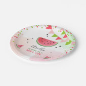 Eén in een meloen eerste verjaardag Papieren Bord (Gekanteld)