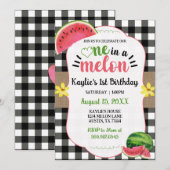 Een in een meloen eerste verjaardag watermeloen kaart (Voorkant / Achterkant)