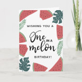 Een in een meloen elke leeftijd verjaardag kaart (Voorkant)