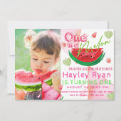 Een in een meloen foto 1e verjaardag kaart (Voorkant)