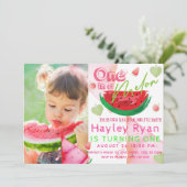 Een in een meloen foto 1e verjaardag kaart (Staand voorkant)