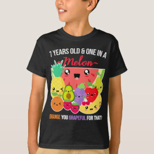 Een in een meloen Funny Fruit Gezegde 7e Verjaarda T-shirt
