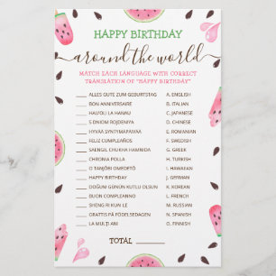 Een in een meloen Gelukkige Verjaardag over de hel