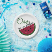 een in een meloen, glitter watermeloen papieren bordje (Feest)