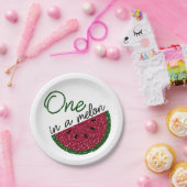 een in een meloen, glitter watermeloen papieren bordje (Feest)