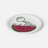 een in een meloen, glitter watermeloen papieren bordje (Gekanteld)