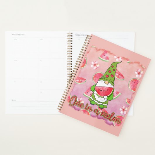 Een in een meloen | Groene Gnoom & Watermeloen Planner (Display)