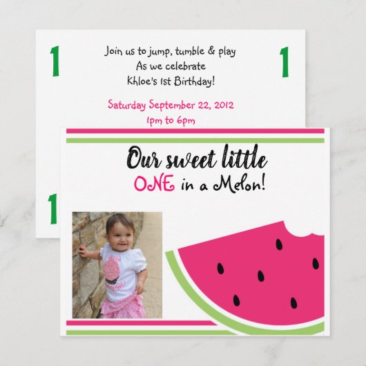 Een in een meloen kaart (Voorkant / Achterkant)