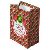 Een in een meloen Kind is jarig Medium Cadeauzakje (Achterkant Gekanteld)