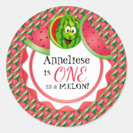 Een in een meloen - Kind is jarig Ronde Sticker